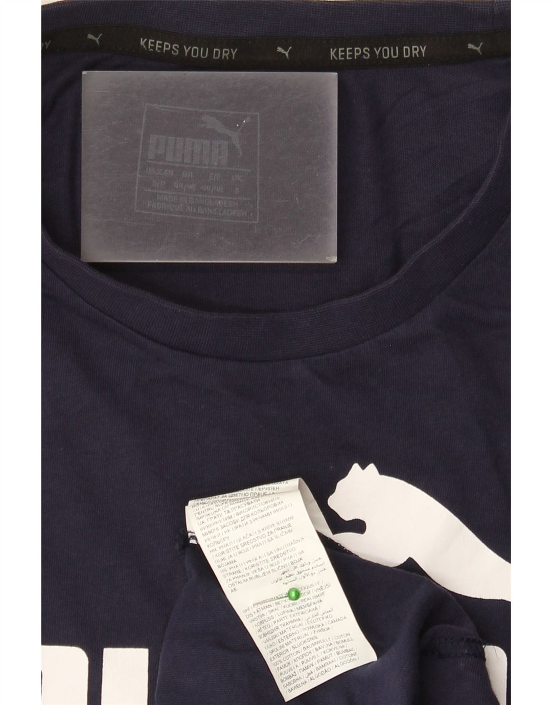 PUMA Herren Grafik T-Shirt Top Small Marineblau Baumwolle