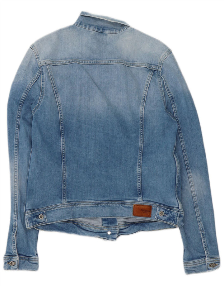 PEPE Jeans Damen Jeansjacke UK 14 Große blaue Baumwolle