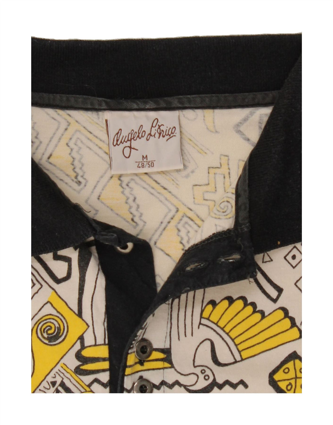 ANGELO LITRICO Mens Polo Shirt IT 48/50 Medium Multicoloured Geometric Vintage Angelo Litrico and Second-Hand Angelo Litrico from Messina Hembry 