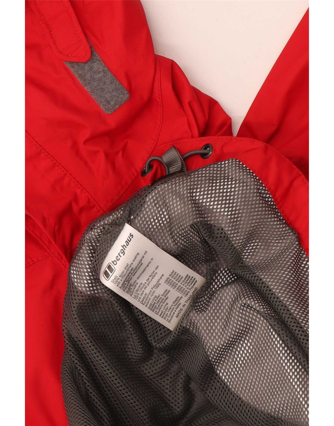 Berghaus Jungen-Regenjacke mit Kapuze, 12–13 Jahre, rotes Nylon