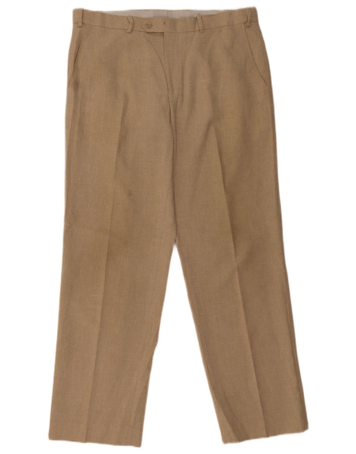 MARKS & SPENCER Gerade Herren-Anzughose W36 L31 Beige Polyester
