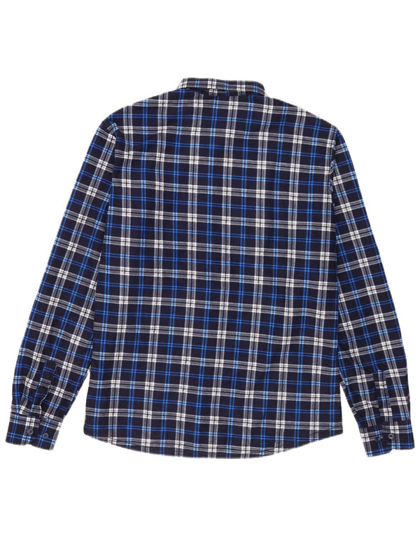 Vintage Herren Flanellhemd 2XL Blau kariert