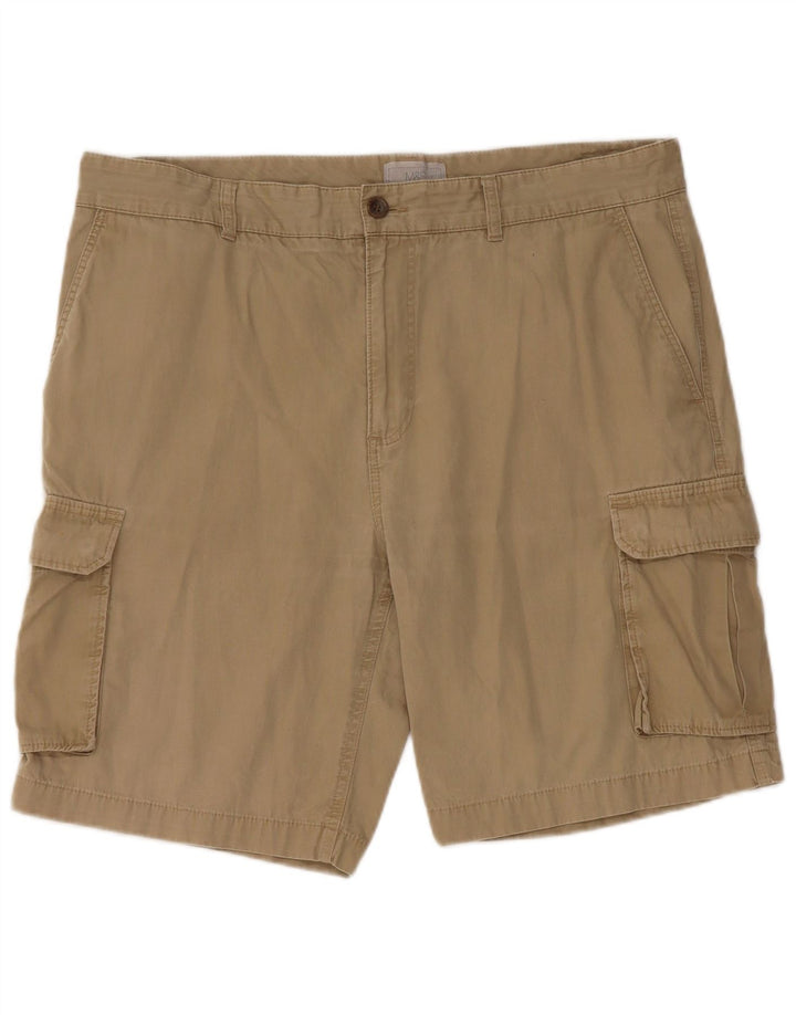 Marks & Spencer Herren Cargoshorts W36 XL Beige Baumwolle