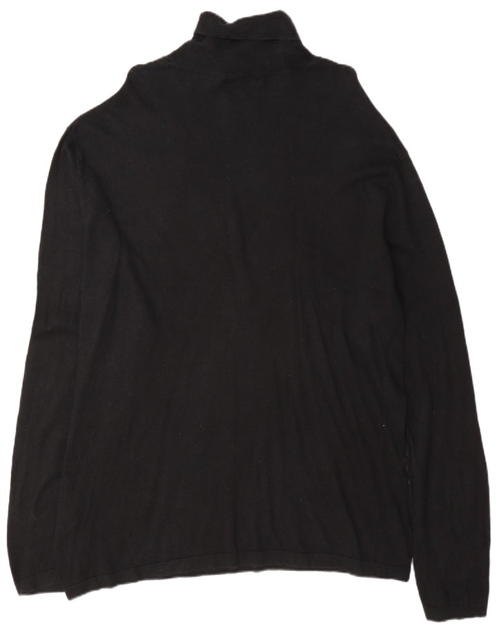Nautica Herren-Pullover mit Rollkragen, 2XL, schwarze Baumwolle