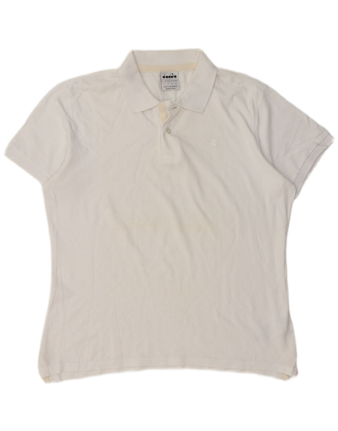 Diadora Herren-Poloshirt aus mittelweißer Baumwolle