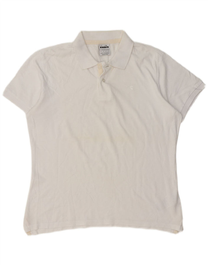 Diadora Herren-Poloshirt aus mittelweißer Baumwolle