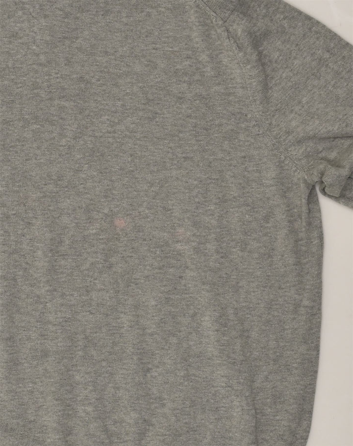TOMMY HILFIGER Mens V-Neck Jumper Sweater Medium Grey Cotton | Vintage Tommy Hilfiger | Thrift | Second-Hand Tommy Hilfiger | Used Clothing | Messina Hembry 