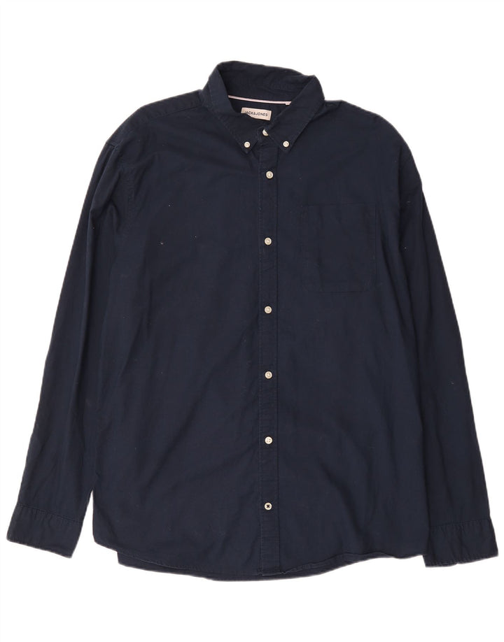 Jack & Jones Herrenhemd 2XL Marineblau aus Baumwolle