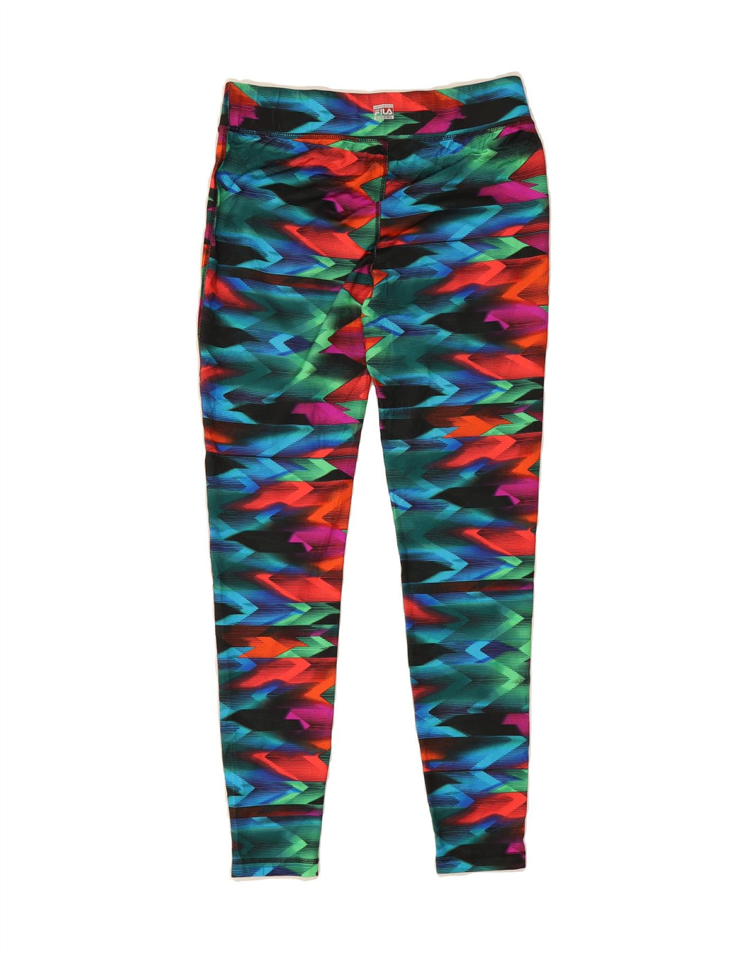 FILA Womens Leggings UK 10 Small  Multicoloured Chevron Polyester Vintage Fila and Second-Hand Fila from Messina Hembry 