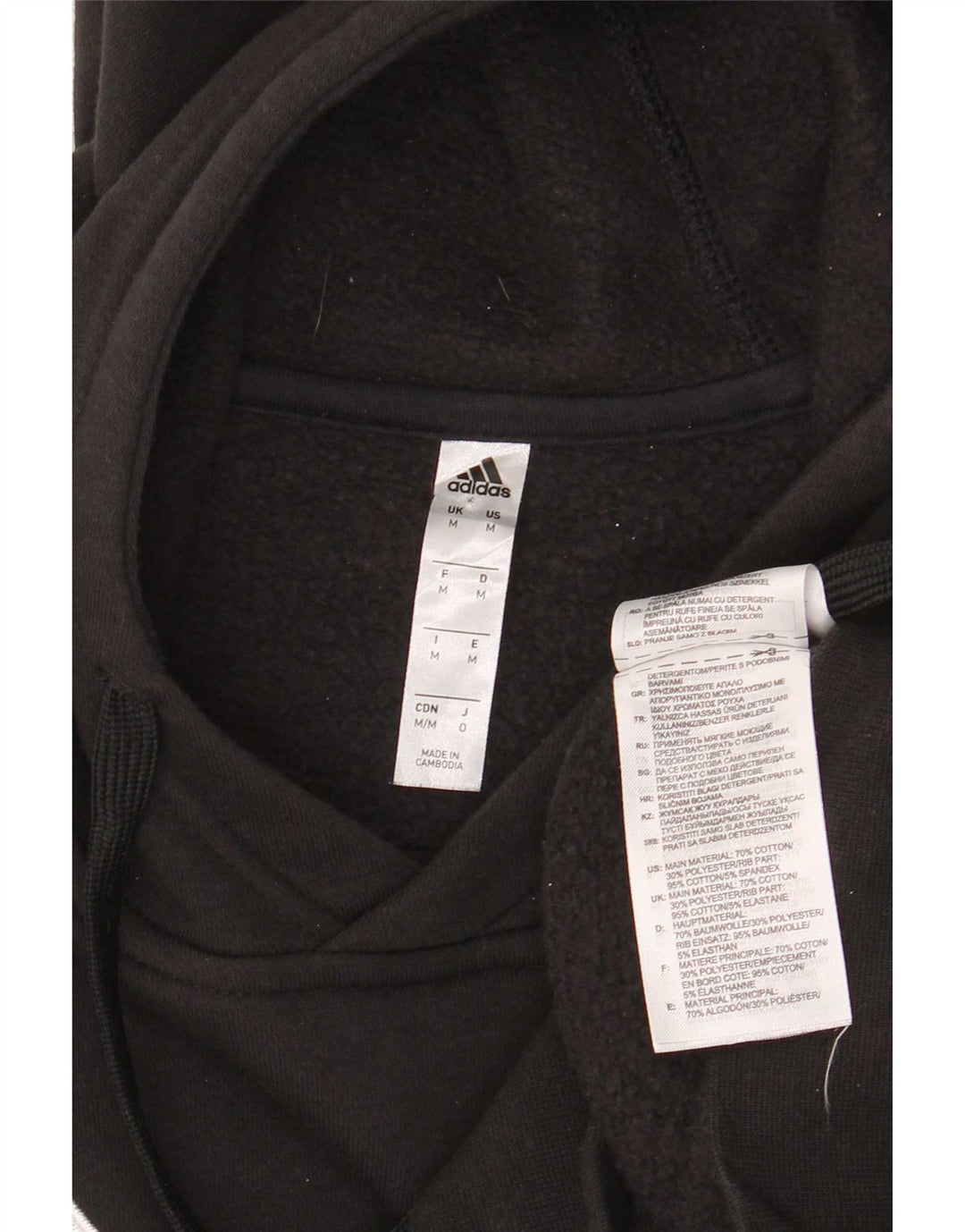 Adidas Herren Kapuzenpullover Mittelschwarz Baumwolle