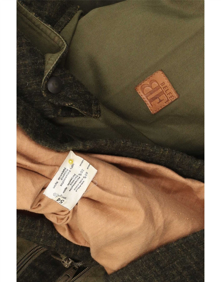 Belfe & Belfe Herren-Utility-Jacke IT 54 2XL grün karierte Wolle
