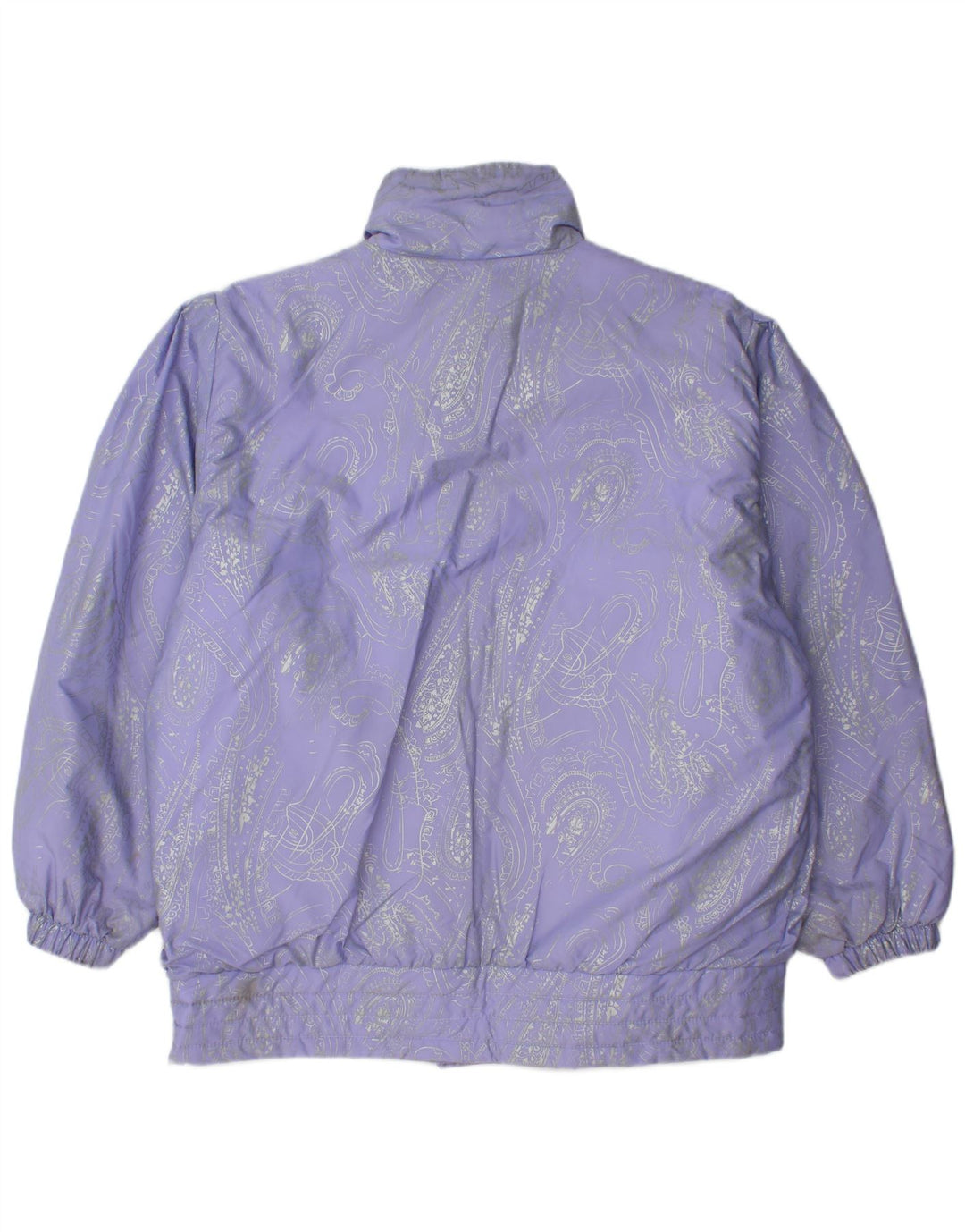 Brugi Damen-Skijacke in Übergröße, Größe 48, violettes Paisley-Polyamid