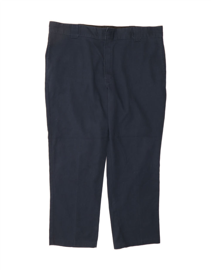 DICKIES Mens Straight Chino Trousers W42 L30 Navy Blue Polyester Vintage Dickies and Second-Hand Dickies from Messina Hembry 