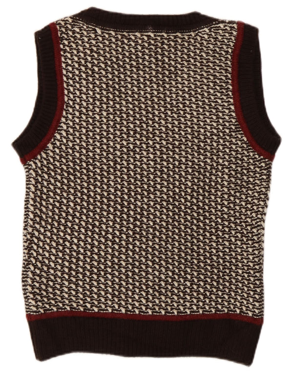 Massimo Dutti Damen Weste Tank Top UK 6 XS Braun geflecktes Acryl
