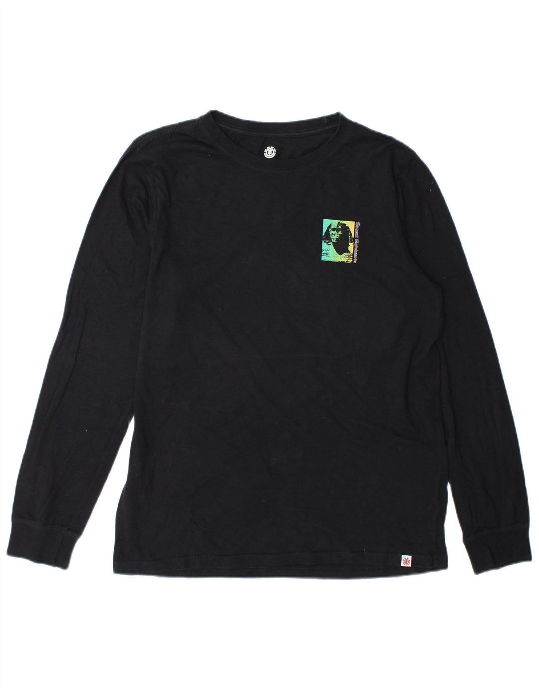 Element Herren Graphic Top Langarm Mittelschwarz Baumwolle