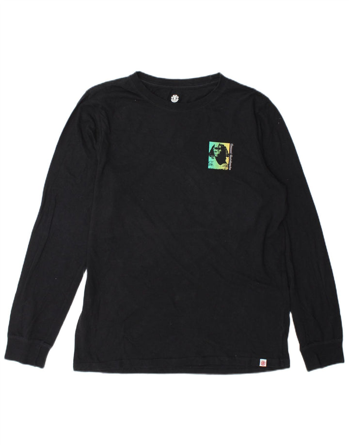 Element Herren Graphic Top Langarm Mittelschwarz Baumwolle