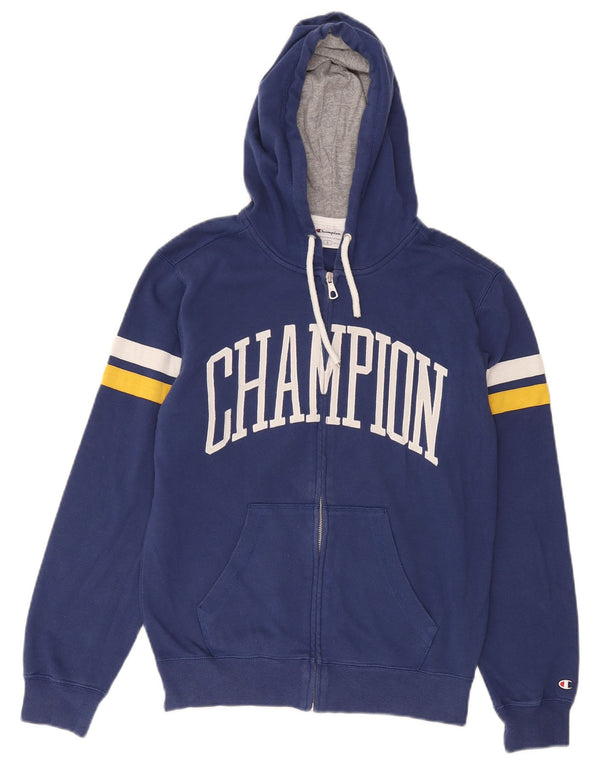 Champion Herren-Kapuzenpullover mit grafischem Reißverschluss, klein, blau gestreift, Baumwolle