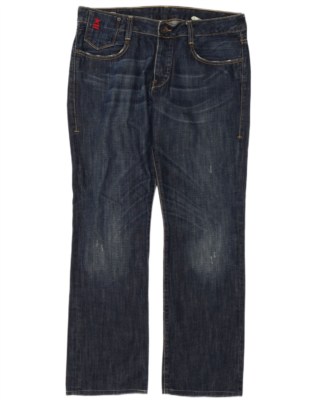 Uniform Herren Straight Jeans W34 L32 Blaue Baumwolle