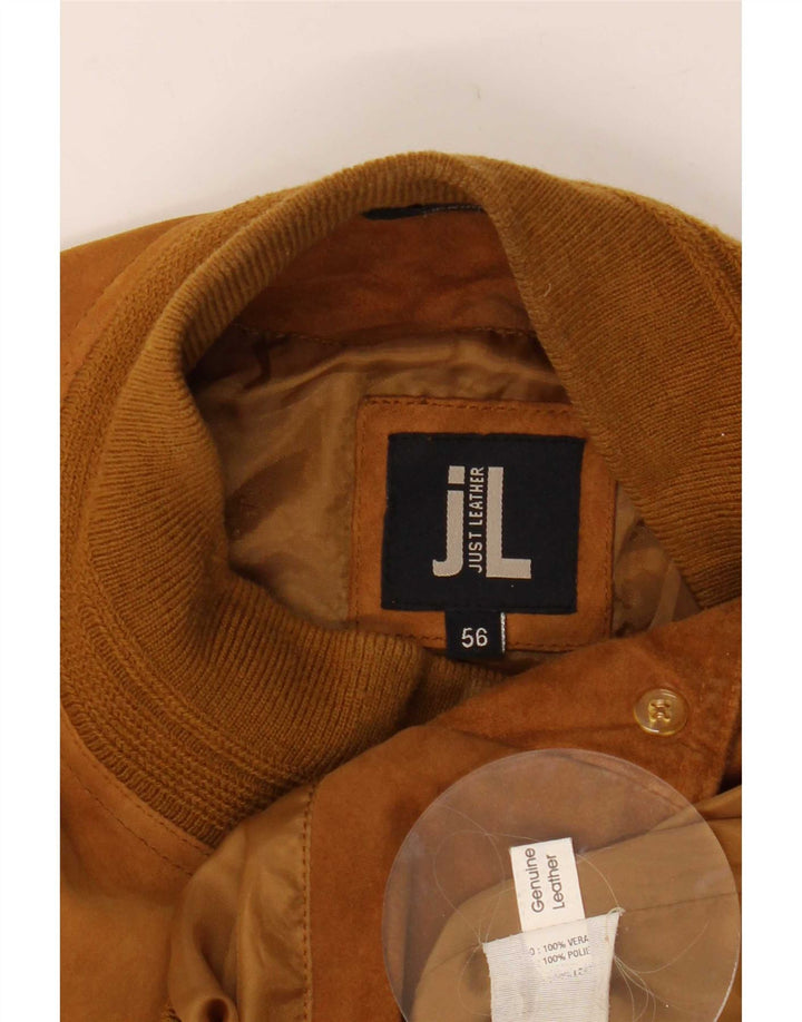 Vintage Herren Wildleder Bomberjacke IT 56 3XL Braunes Leder