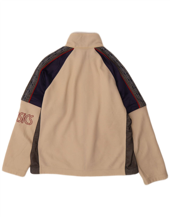 ASICS Herren-Trainingsanzug mit grafischem Oberteil, mittelbeigefarbener Farbblock