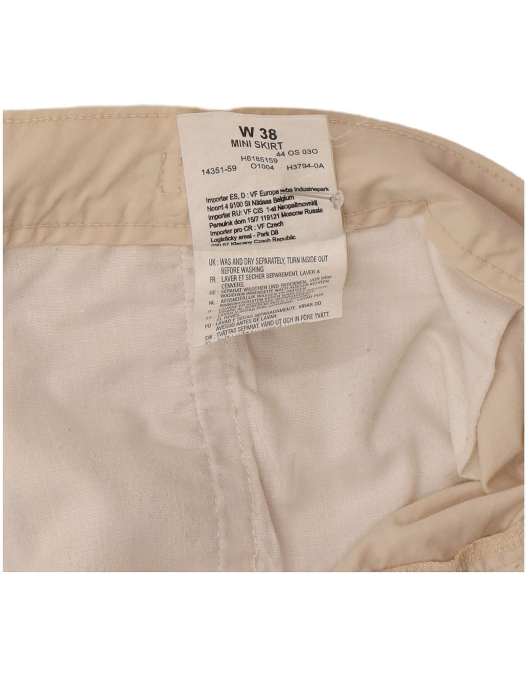 Wrangler Damen Minirock W38 XL Beige Baumwolle