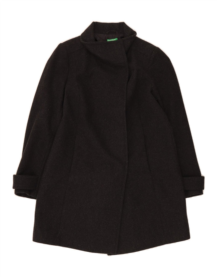 BENETTON Womens Overcoat UK 12 Medium  Grey Wool Vintage Benetton and Second-Hand Benetton from Messina Hembry 