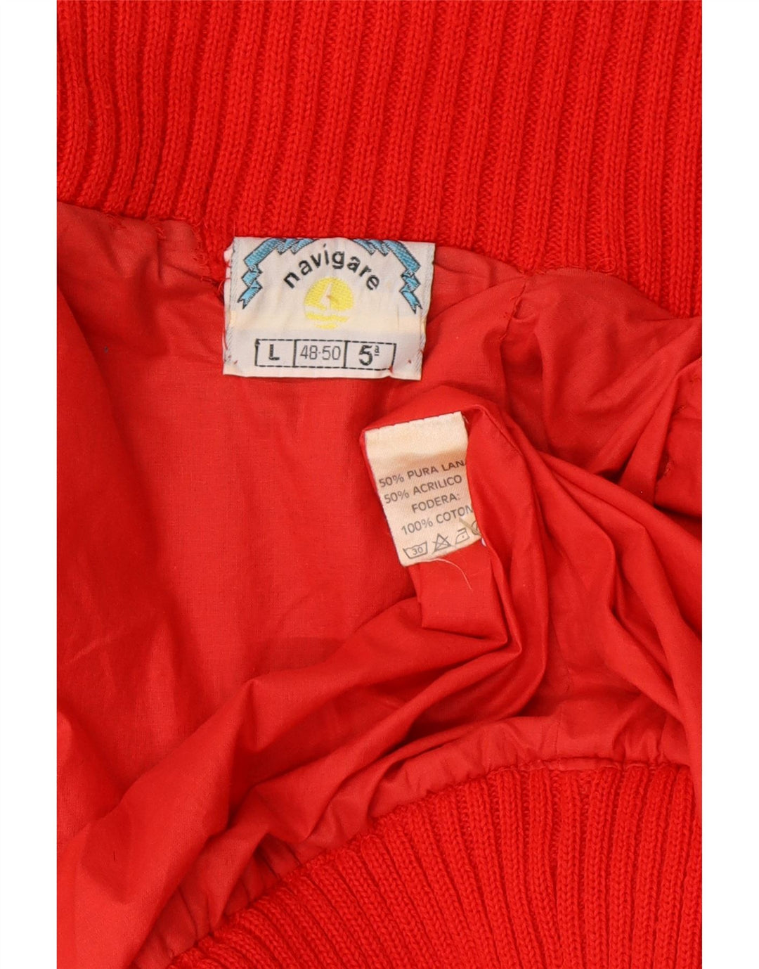 Navigare Herren-Strickjacke IT 48/50 Mittelrote Wolle