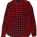 Zara Herren-Flanellhemd mit schmaler Passform, mittelrotes Gingham-Muster