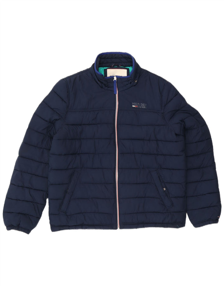 Tommy Hilfiger Herren Wattierte Jacke UK 42 XL Marineblau Polyester