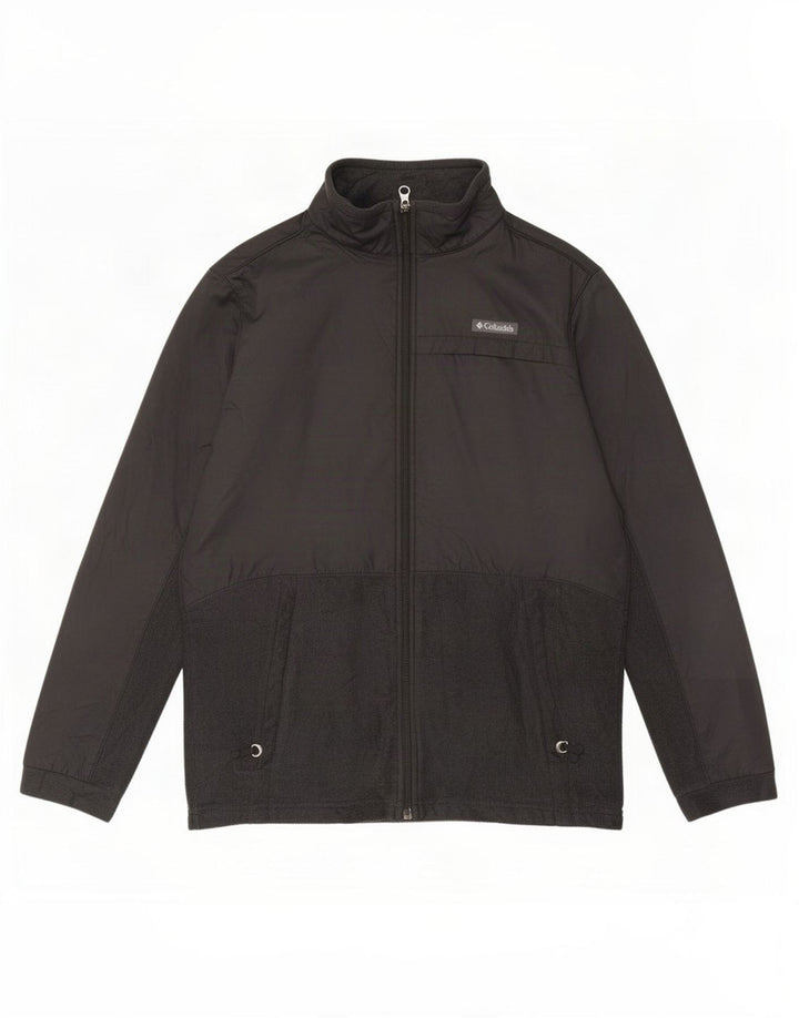 Columbia Jungen-Trainingsanzug-Top-Jacke, 15–16 Jahre, XL, schwarzes Polyester
