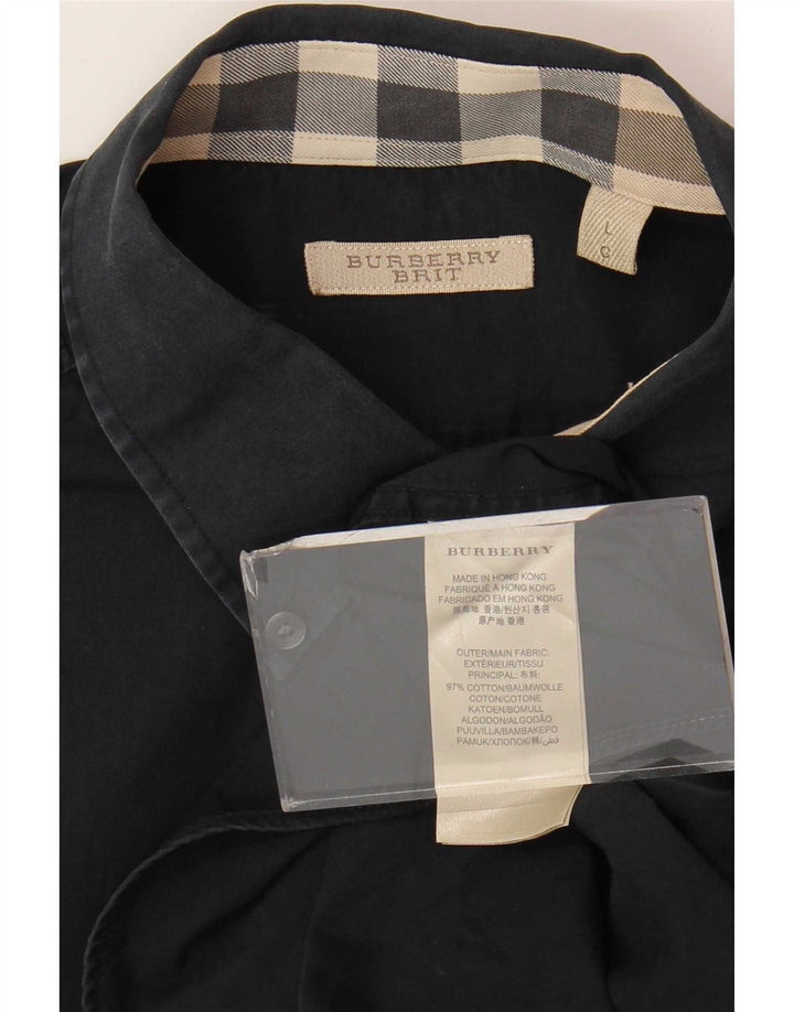 Burberry Herren BRIT Hemd Große marineblaue Baumwolle