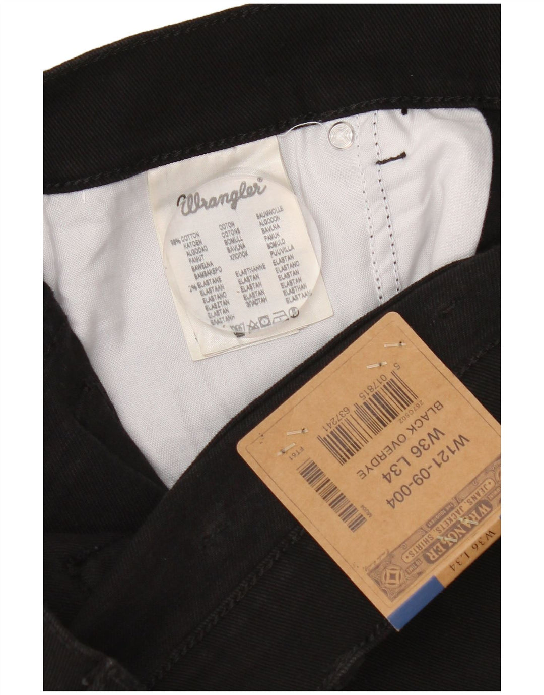 Wrangler Herren Straight Jeans W36 L34 Schwarze Baumwolle
