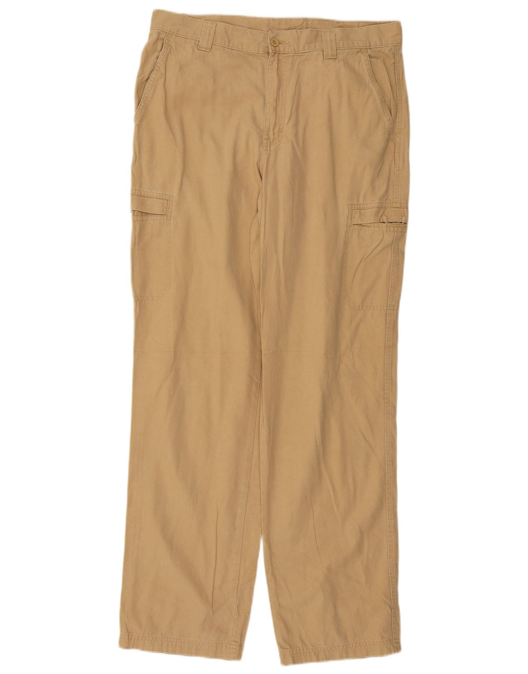 L.L.Bean Gerade Herren-Cargohose W34 L34 Beige Baumwolle