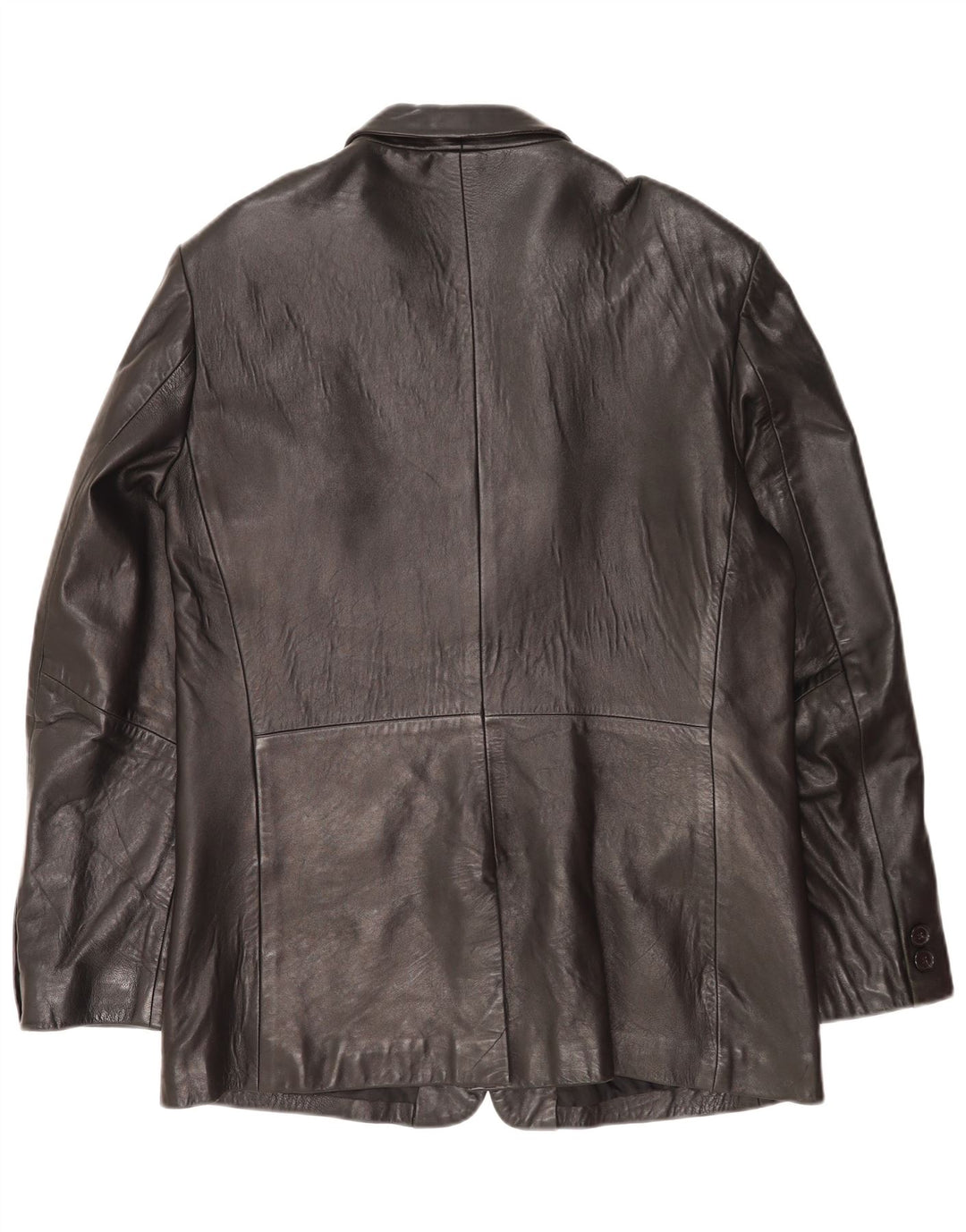 Mexx Herren 2-Knopf-Lederblazer IT 52 XL Schwarzes Leder