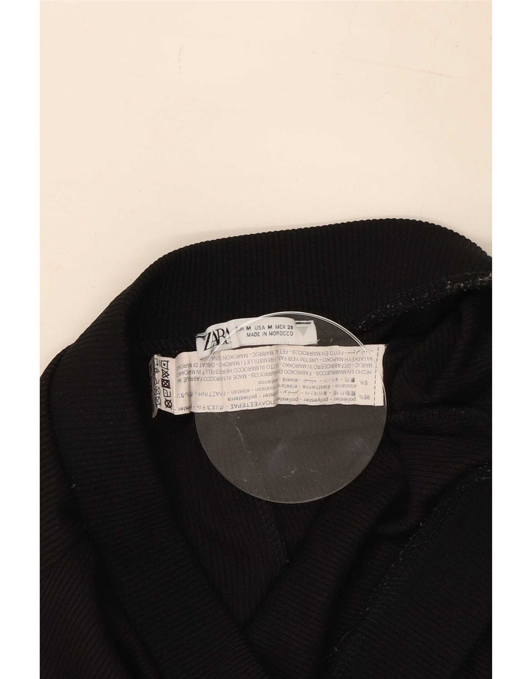 Zara Damen Flare-Trainingshose UK 12 Mittelschwarzes Polyester