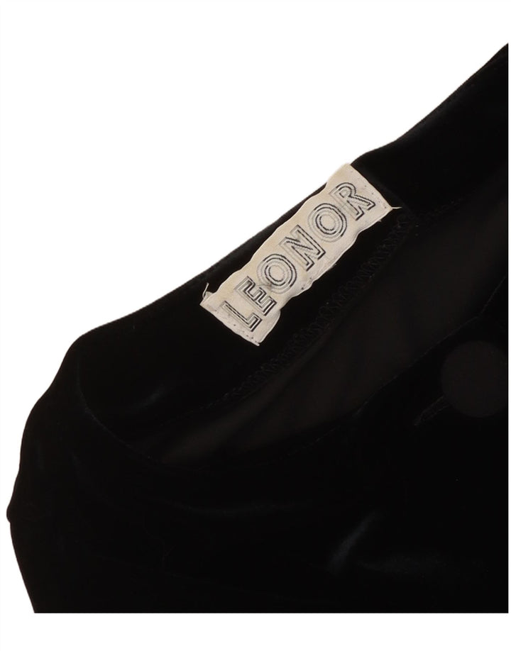 Leonor Damen Samt-Bolerojacke UK 12 Medium Schwarz