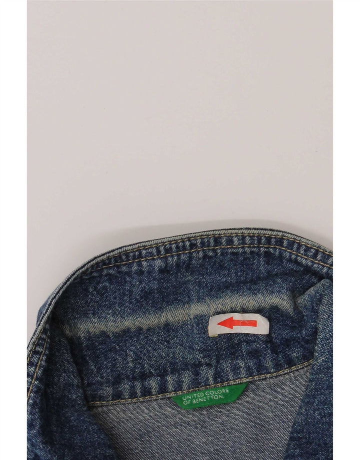Benetton Damen Jeansjacke UK 10 Small Blau