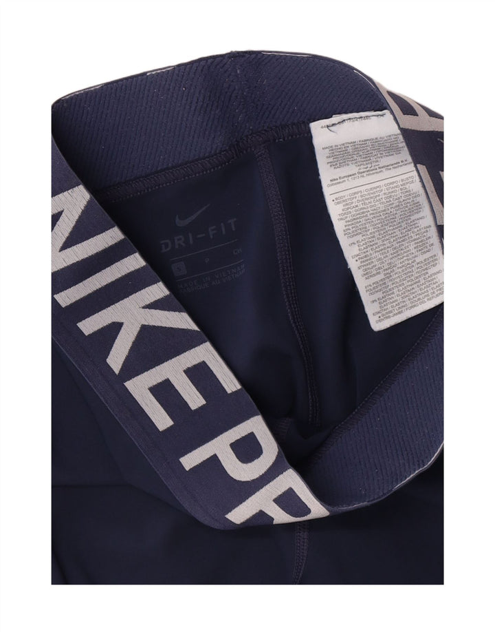 Nike Damen Dri Fit Graphic Leggings UK 8 Small Marineblau Polyester
