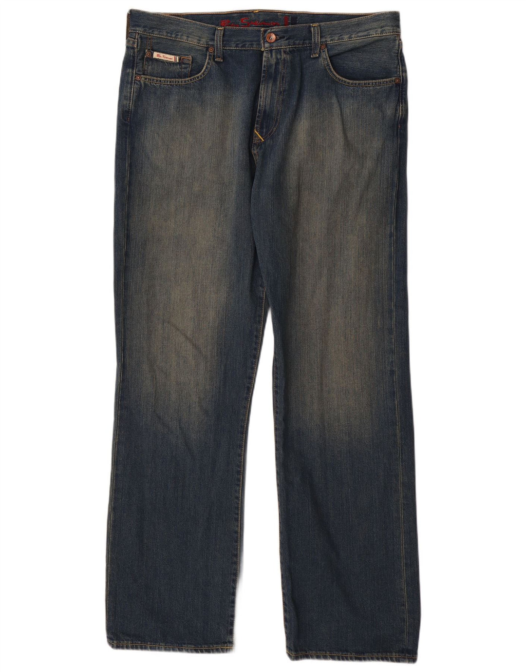 BEN SHERMAN Herren Straight Jeans W36 L32 Blaue Baumwolle
