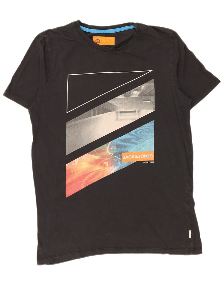 Jack & Jones Herren-T-Shirt mit Grafik, Größe S, Schwarz