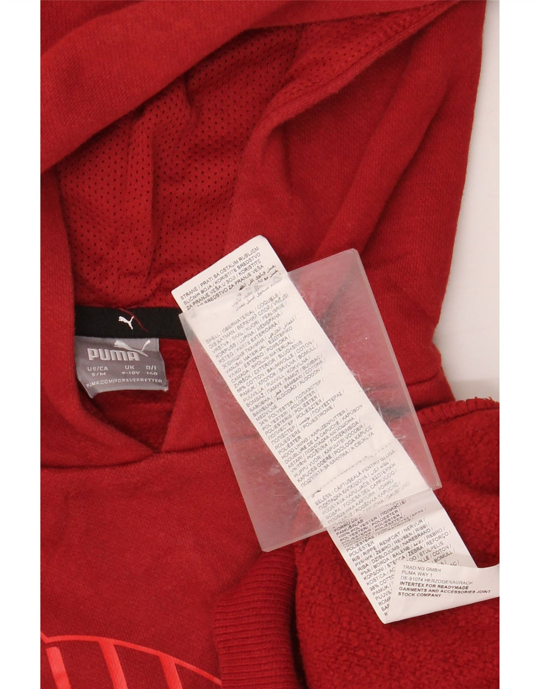 PUMA Jungen Graphic Hoodie Pullover 9–10 Jahre, rote Baumwolle