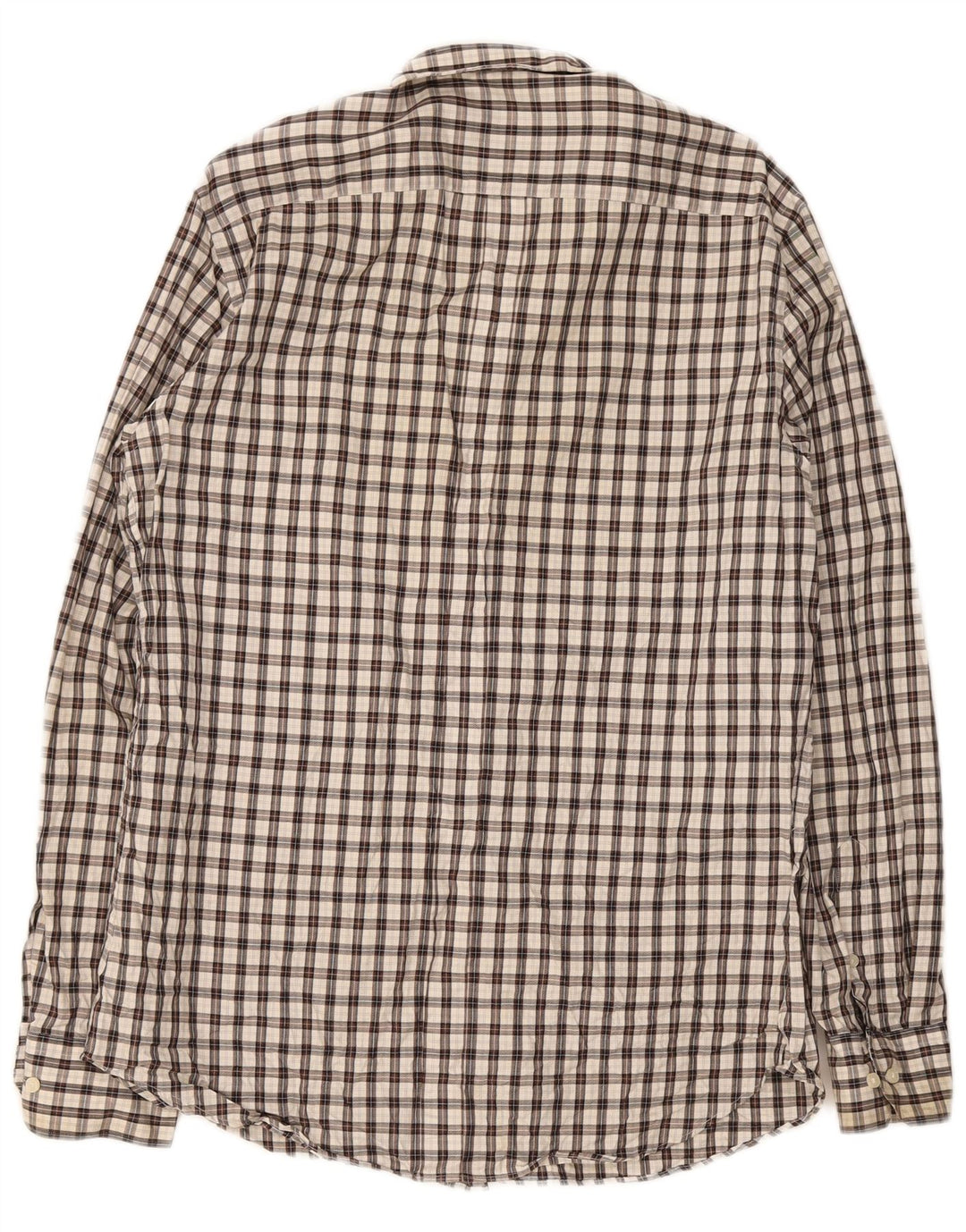 Massimo Dutti Herren-Flanellhemd, groß, braun kariert