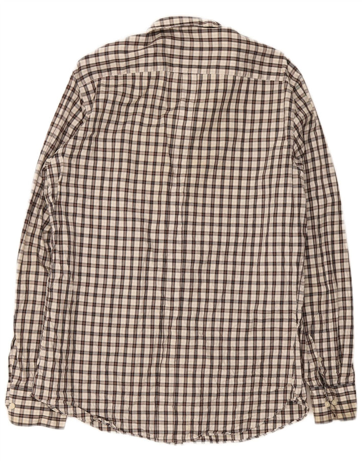 Massimo Dutti Herren-Flanellhemd, groß, braun kariert