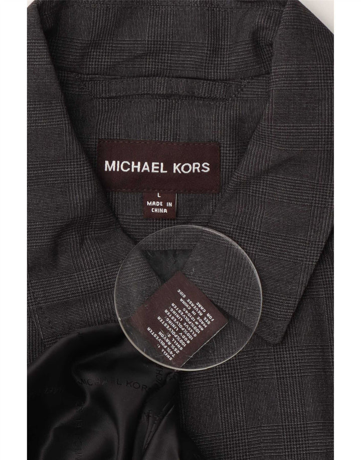 Michael Kors Herrenmantel UK 40 Large Grey Check Polyester