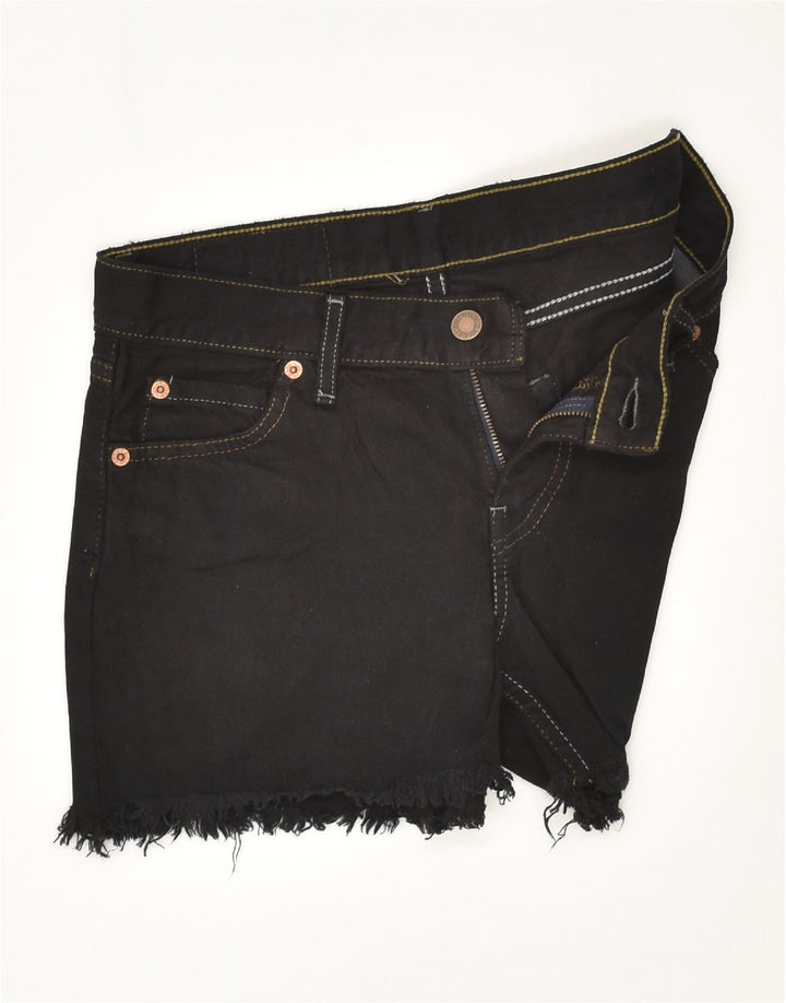 LEVI'S Womens Vintage Denim Shorts W27 Small Black Cotton Vintage Levi's and Second-Hand Levi's from Messina Hembry 