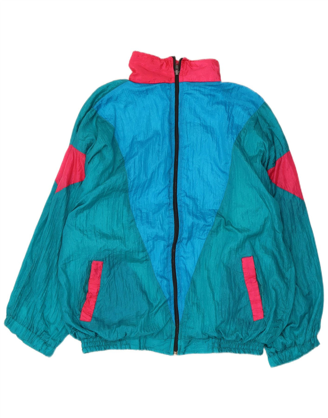 Vintage Herren-Trainingsanzug XL, blaues Colourblock-Nylon