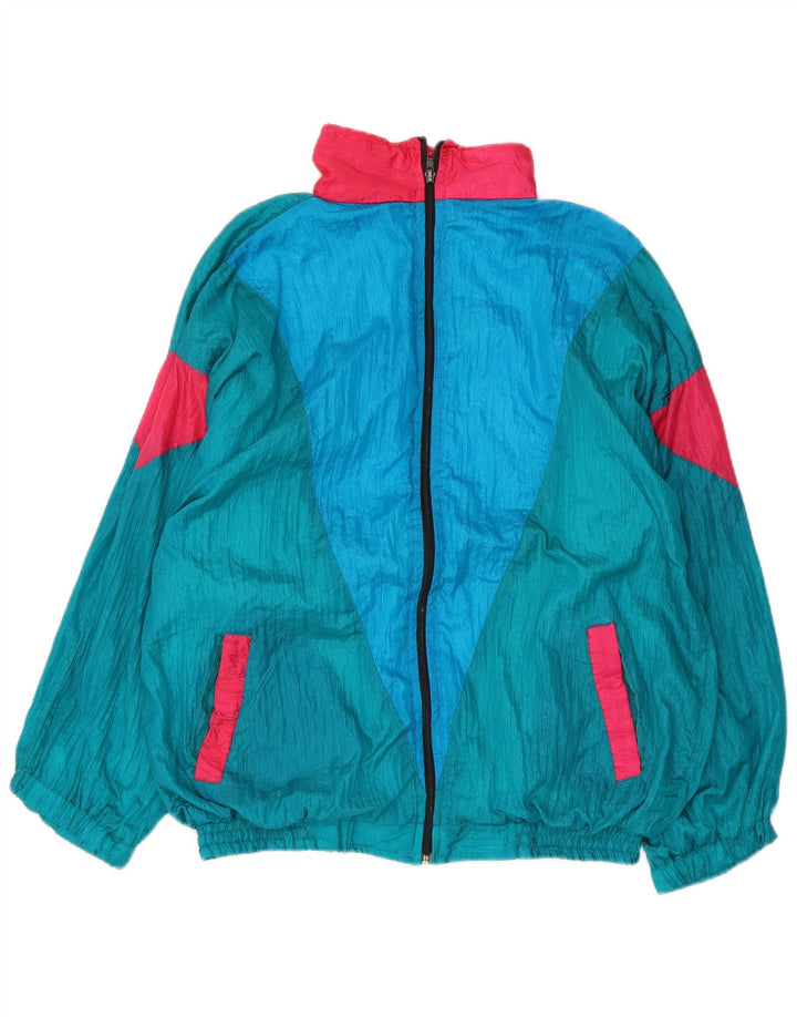 Vintage Herren-Trainingsanzug XL, blaues Colourblock-Nylon