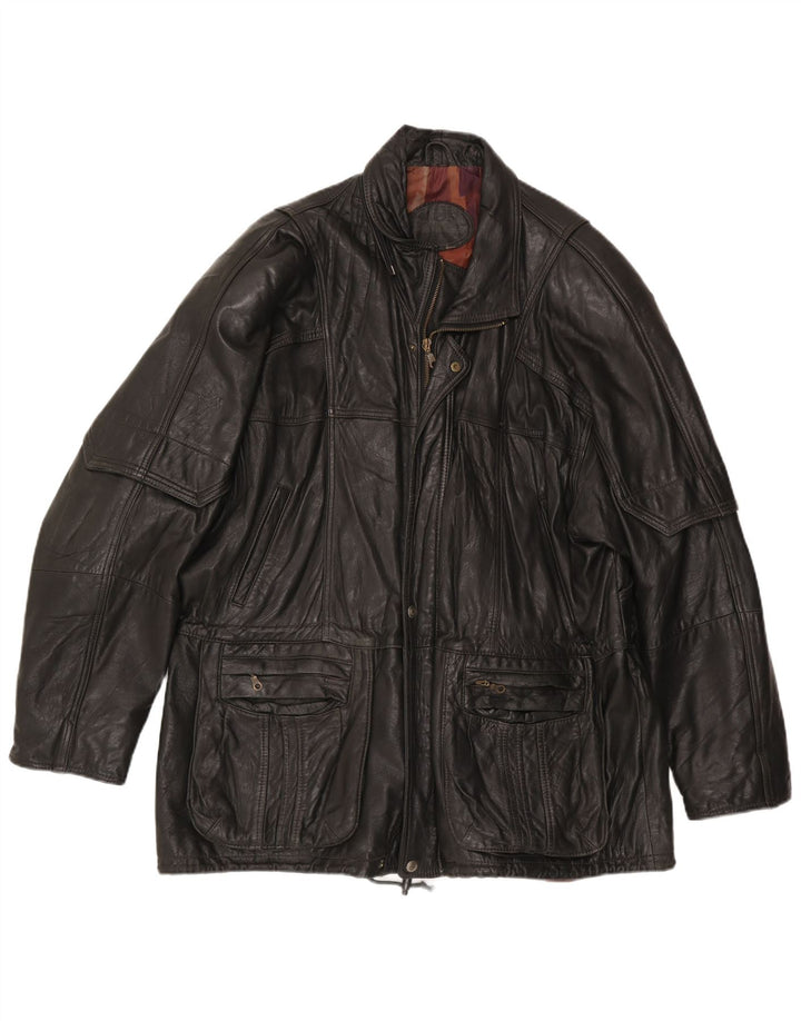 Vintage Herren Lederjacke UK 44 2XL Schwarzes Leder