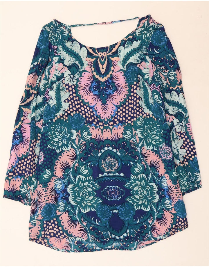 BILLABONG Damen Tunikakleid mit langen Ärmeln, Größe M, mehrfarbig, Blumenmuster