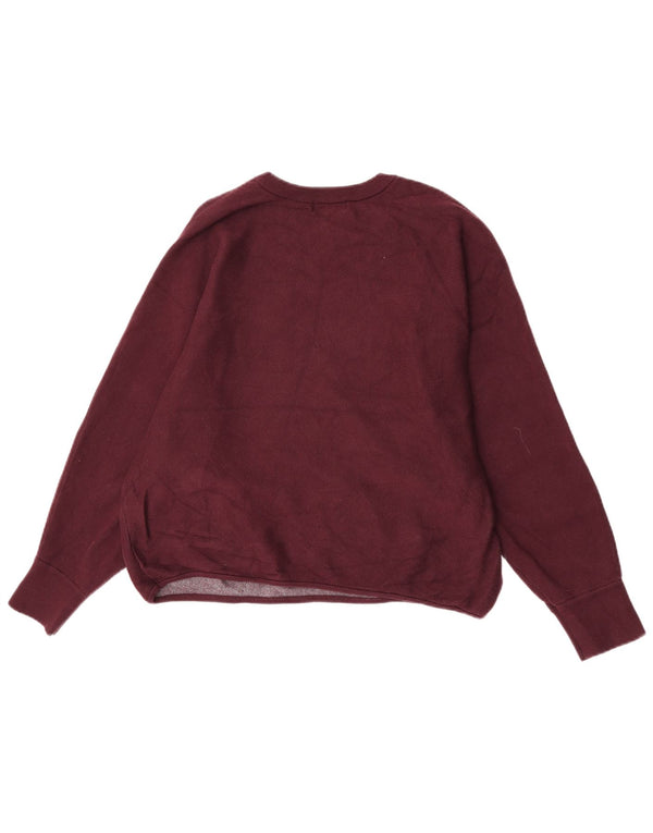 Calvin Klein Jeans Damen Pullover mit grafischem Rundhalsausschnitt, UK 16, Größe L, Burgunderrot